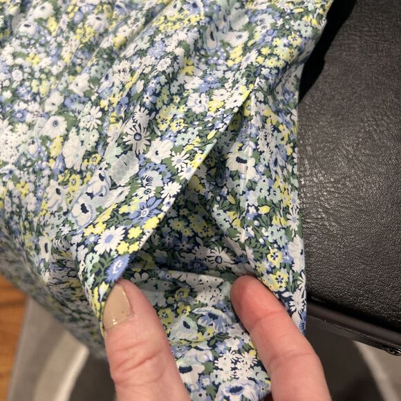 J Crew Liberty London Dress Womens Large Palermo Smocked Mini Floral Thorpe - Picture 6 of 10